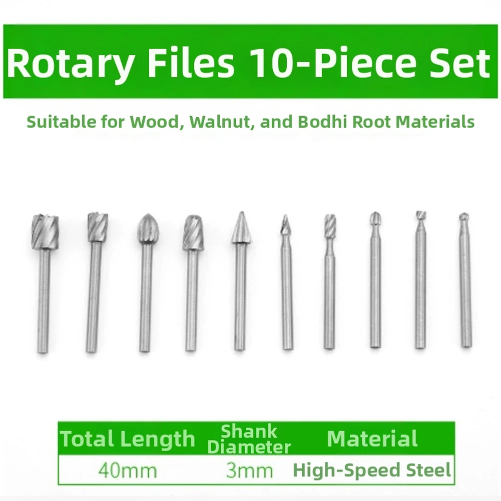 High Steel 20-Piece Rotary File Kit for Wood Carving Plastic Trimming and Aluminum Grinding Applications High Steel