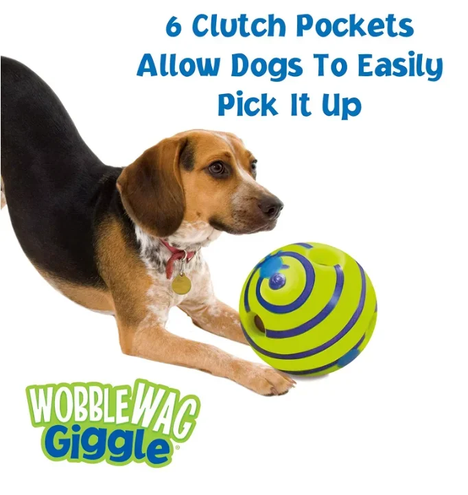 

Wobble Wag Giggle Glow Ball Interactive Dog Toy Fun Giggle Sounds When Rolled or Shaken Pets Know Best As Seen On TV