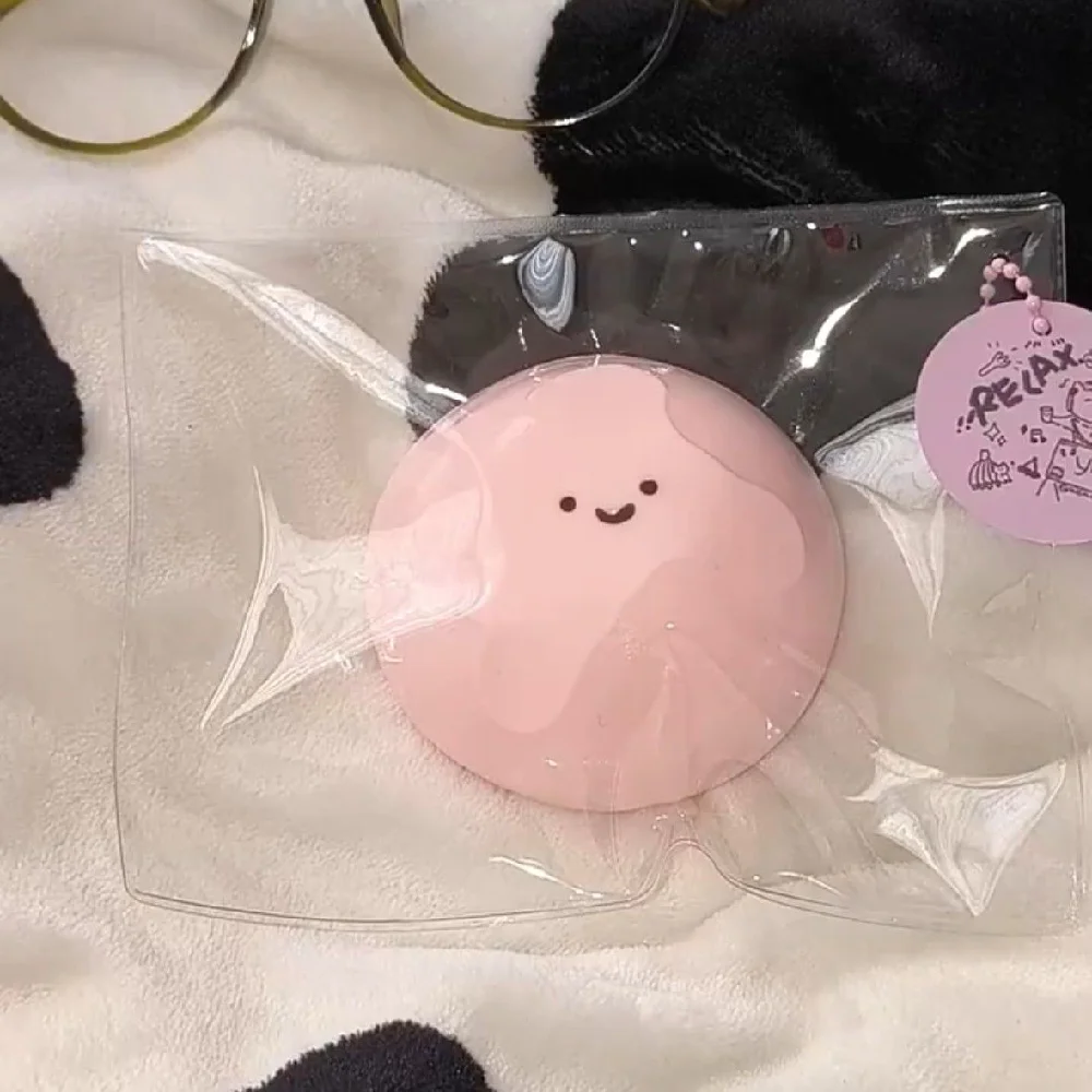 Squishy Funny Yogurt Dough Pink Dough Bun Black Cat\'s Head Muddy Handmade Silicone Crore Adult Stress Relief Kids Toy Girl Gifts