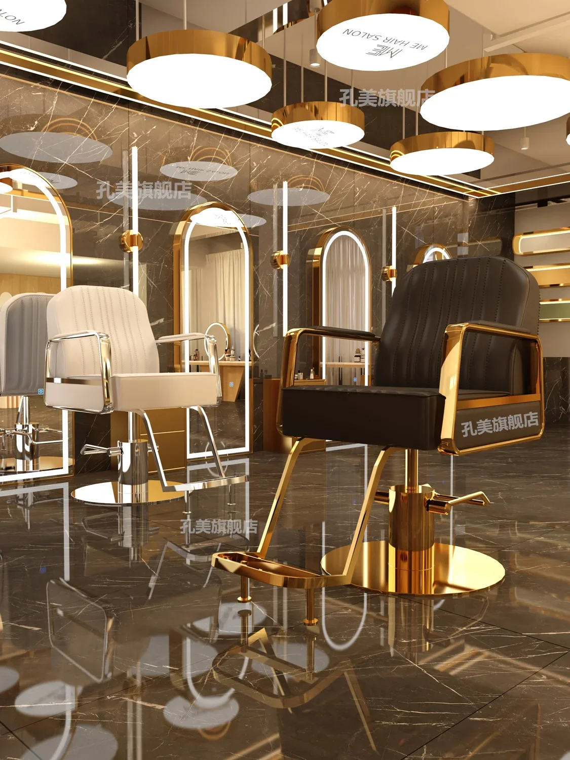 

Роскошный винтажный парикмахерский стул, вращающийся парикмахерский стул для перманентной завивки, барбекю, мебель для салона KMBC