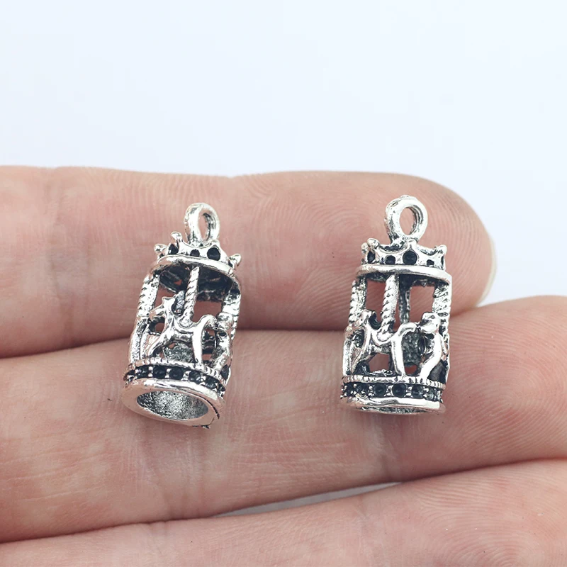 Newest 8Pieces 15*22mm Zinc Alloy Antique Silver Color Whirligig Charms Necklace Pendant Accessory For DIY Jewelry Making