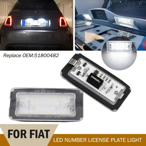 2x फिएट 500 / अबार्थ 500 2007-2020 कैनबस ज़ेनॉन व्हाइट एलईडी नंबर लाइसेंस प्लेट लाइट्स के लिए फिट बैठता है 10 best sales एलईडी फिएट 500 - №1