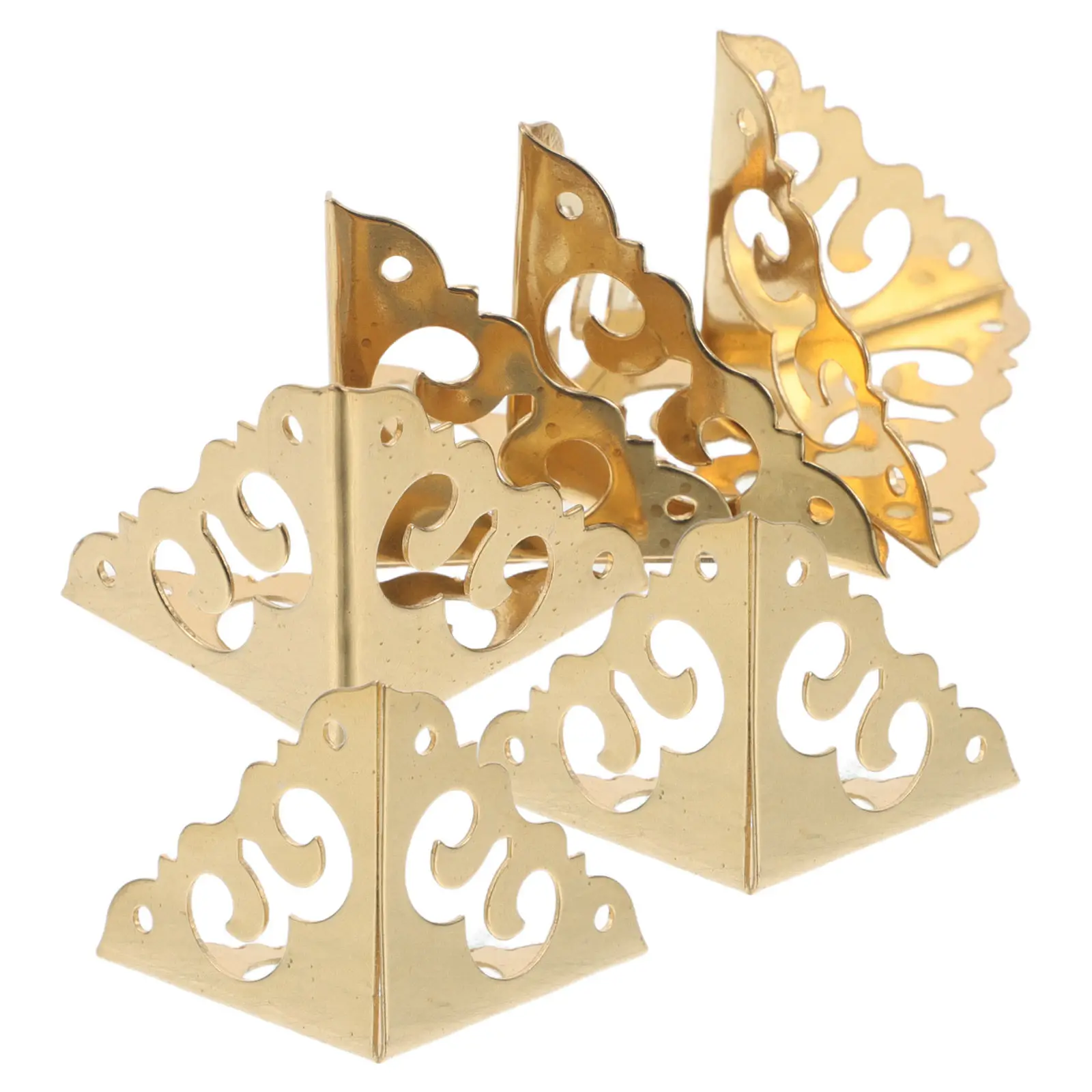 4Pcs Brass Corner Protectors for Furniture Vintage Metal Triangle Edge Guards Wood Box Decorative Corner Guards for Table