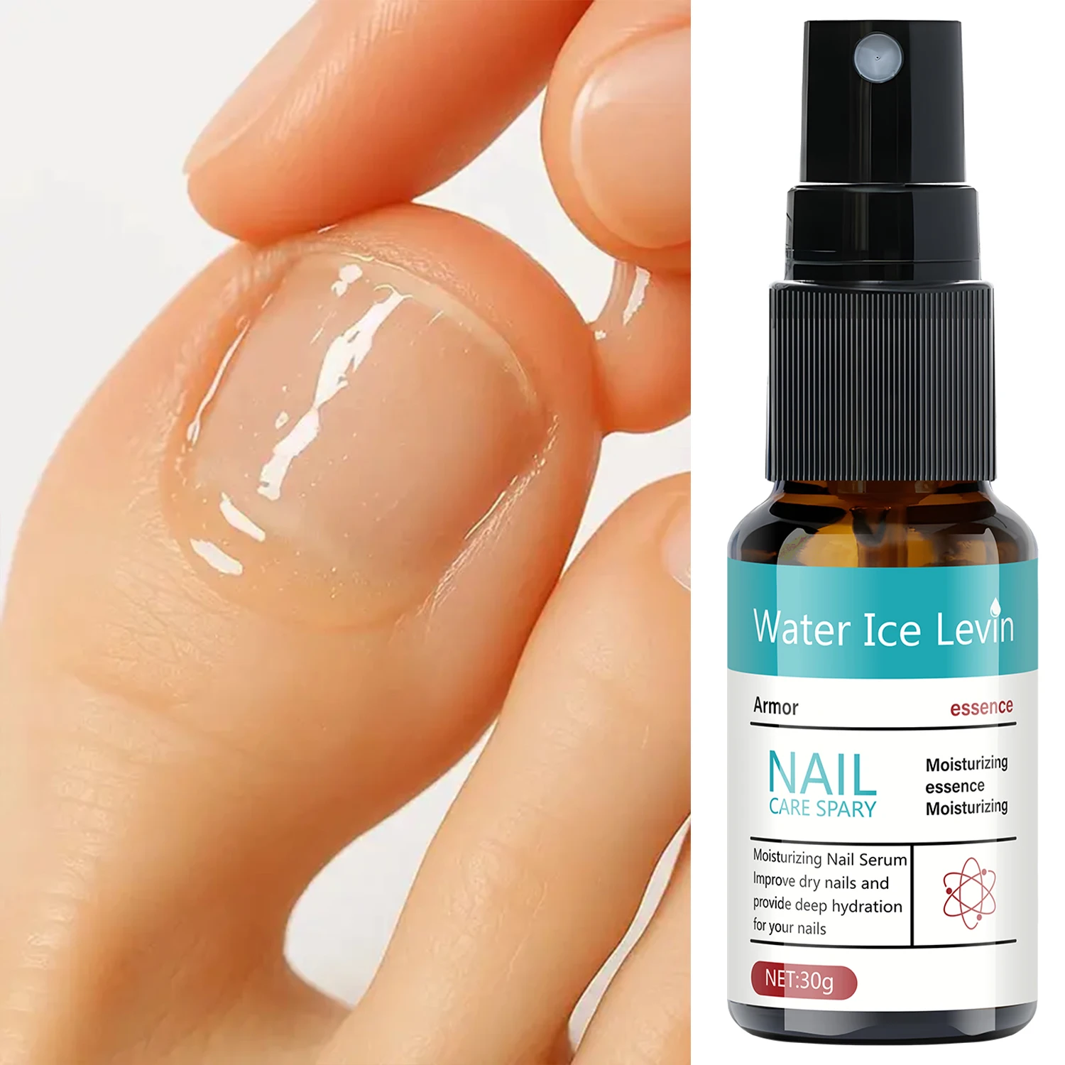 Intensive Moisturizing Nail & Cuticle Serum Spray with Hyaluronic Acid, Vitamins for Dry, Brittle Nails，Daily Hydrating Care