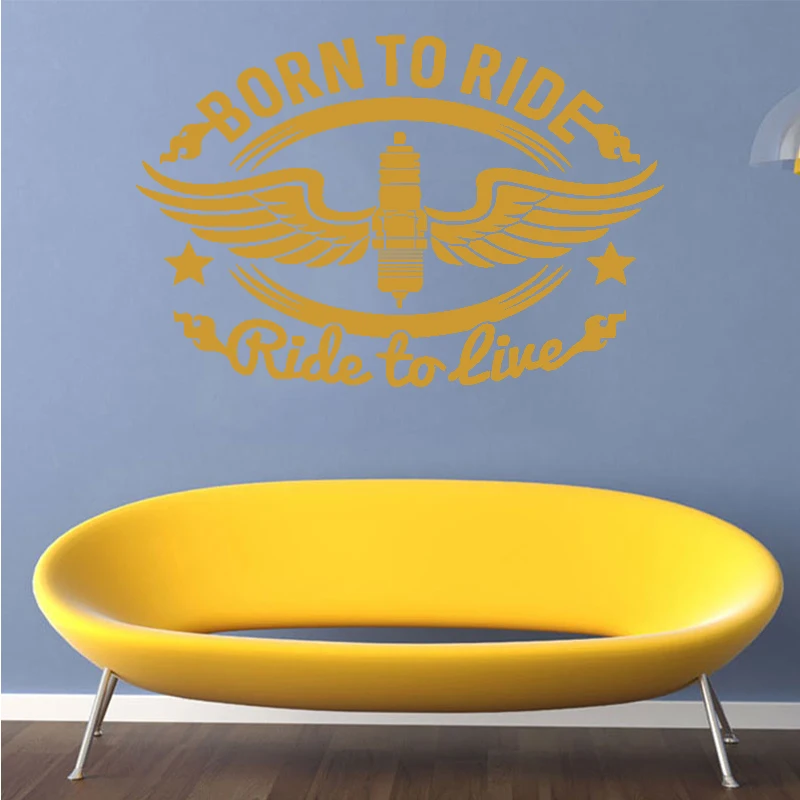 Born to Ride Ride Motor Bike Decal, Wall Art Sticker, Travel, Home