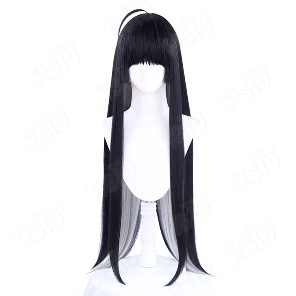 

Arknights Virtuosa Cosplay Wig Black mixed silver gray long hair anime cosplay Wig Game cosplay wig