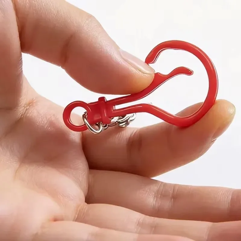 Colored Plastic Lobster-shaped DIY Keychain Cute Four-section Chain Craft Key Chain Pendant Buckle Jewelry Making Supplies 100PC