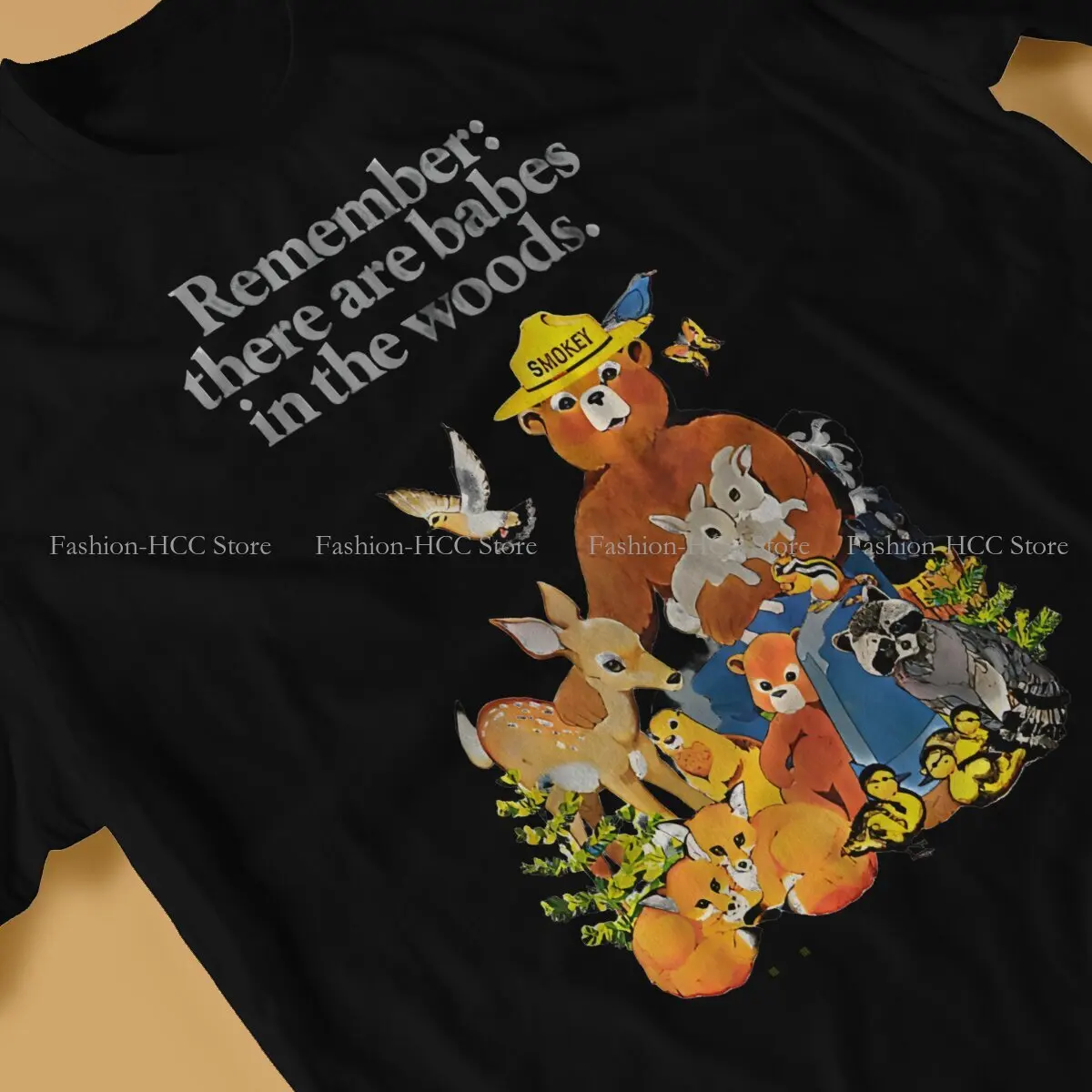 Smokey The Bear Remember There Are Babes In The Woods Tshirt Classic Alternative Men's Tshirts Tops Cotton O-Neck T Shirt