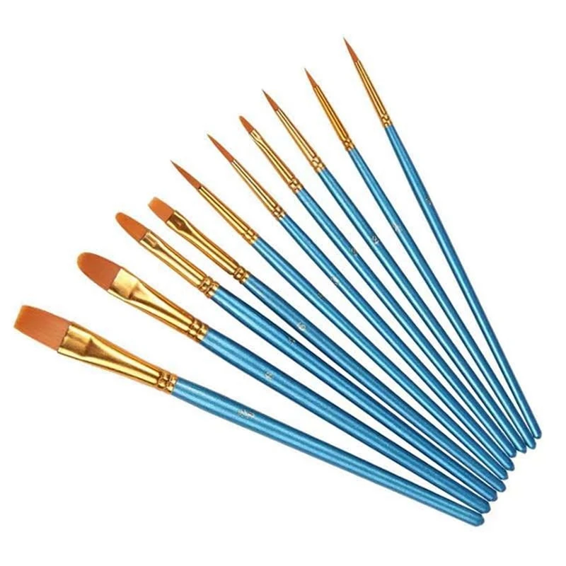 20PCS Pearlescent Blue Oil Brush 1 Set Of Art Painting Water Chalk DIY Special Brush For Children's Drawing