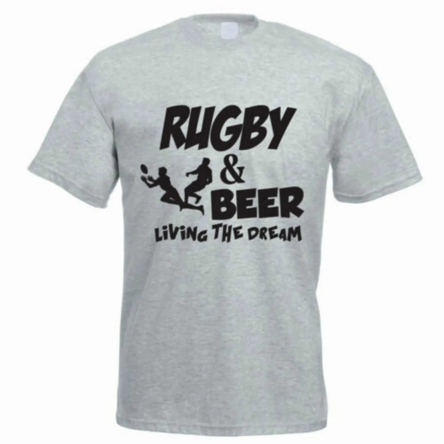 RUGBY & BEER - Funny Rugby Player Sport Gift T-Shirt Summer Cotton Short Sleeve O-Neck Men\'s T Shirt New S-3XL