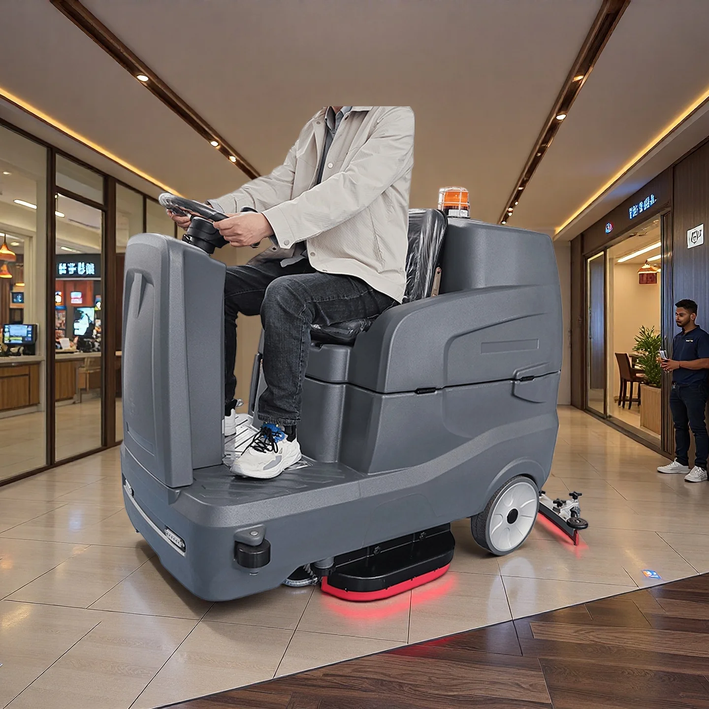 

New Commercial Auto Battery Ride-On Self-Propelled 24V Industrial Floor Washing Machine Scrubber Dryer Burnishing Cold