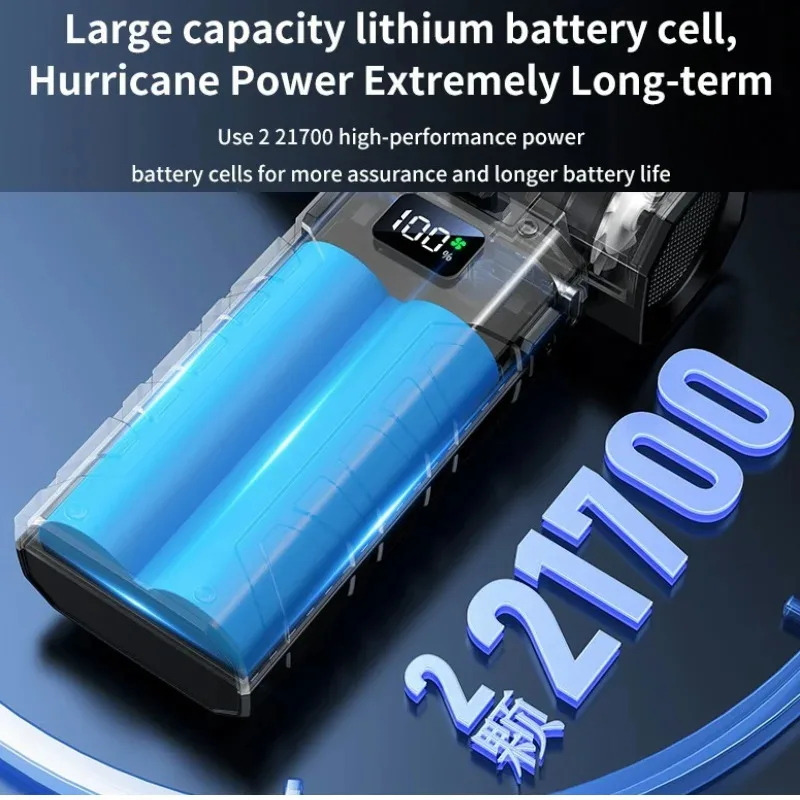 Mini Air Blower 160000 RPM Kipas Turbo Jet Elektrik Genggam Kecepatan Angin 52m/s Motor Tanpa Sikat Kipas Kuat dengan Layar LED