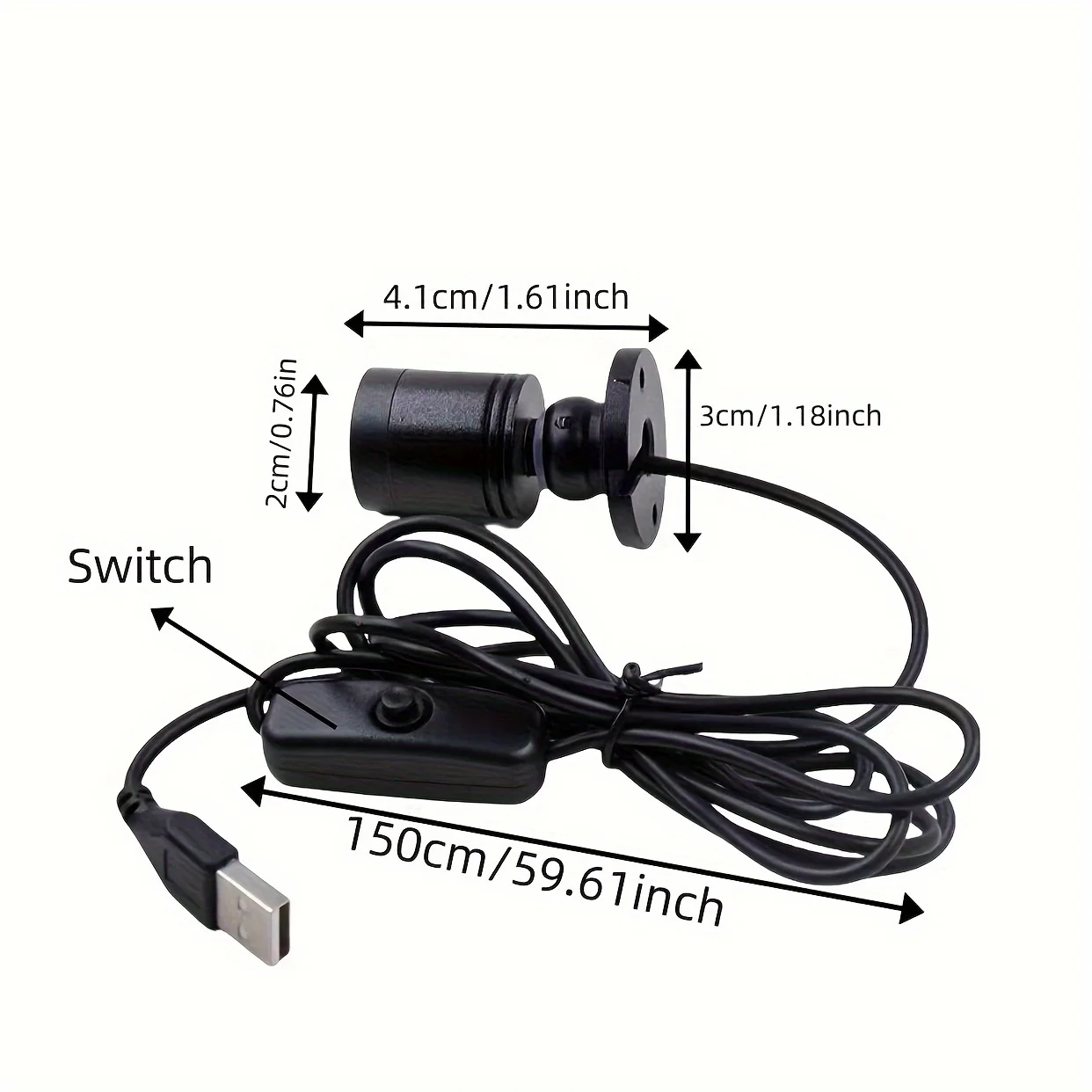 USB-Powered Mini LED Spotlight - Aluminum, 5V with 4.8ft Cable for Art, Plants, Jewelry Display & Under Cabinet Lighting