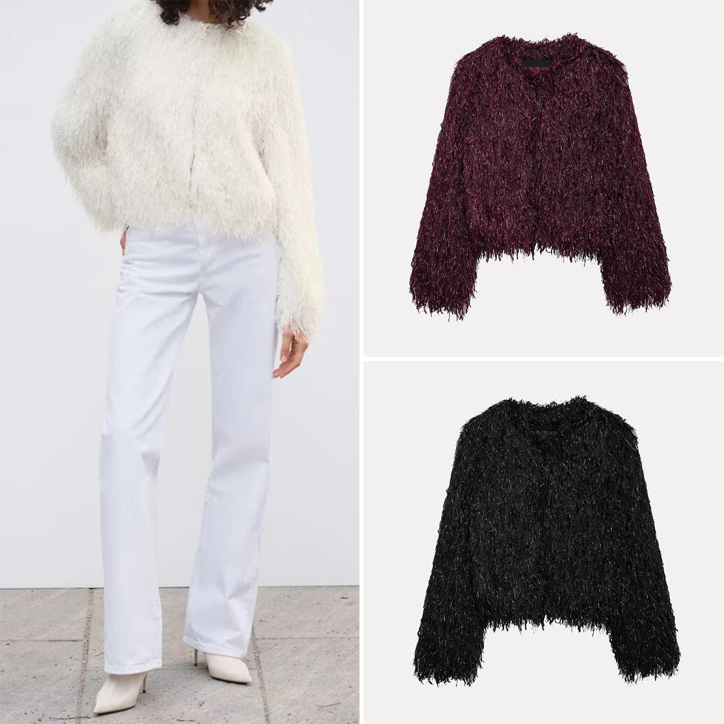 

Z Women's Faionable Simple Long Sve round Ne Jaet Multi-Color 2025 New Arrival ort Outerwear Casual Wear