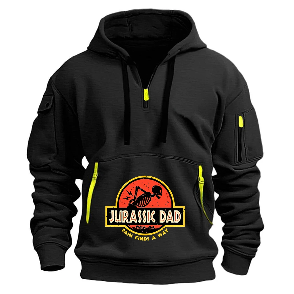 Jurassic Dad Pain Finds A Way half-zip pullover is suitable for wearing in spring and autumn and is very comfortable hoodies