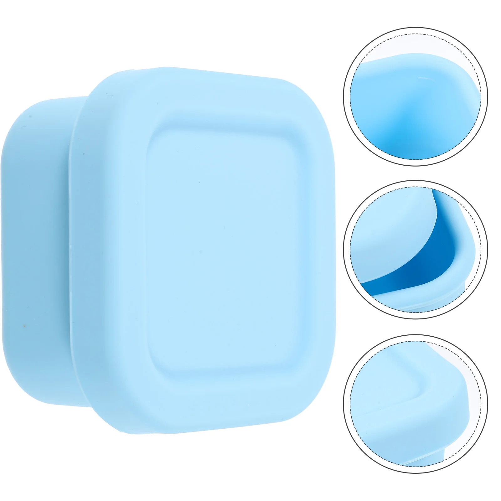 

Silicone Food Storage Containers Portable Meal Box Blue 400ml Microwave Dishwasher Safe Reusable for Kids Office