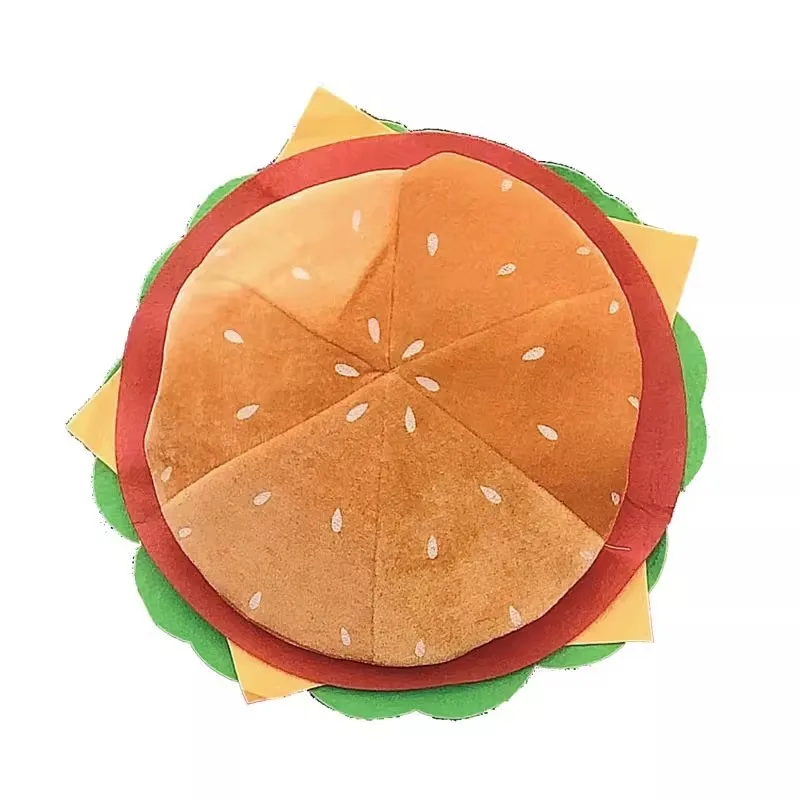 Funny Fast Food Fancy Hat Women Kids Hamburger Cheeseburger Shaped Carnival Halloween Christmas Party Dress Up Costume