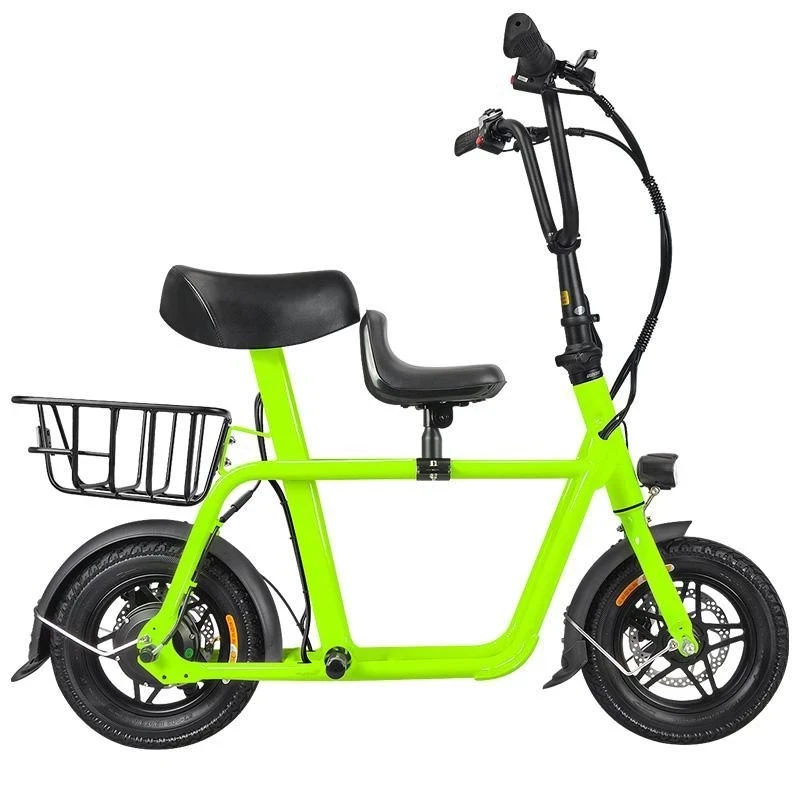 

12 Inch Foldable Electric Bike Two Wheels 36V 250W Portable Mini Parent Child Electric Scooter Adult With Two Seats