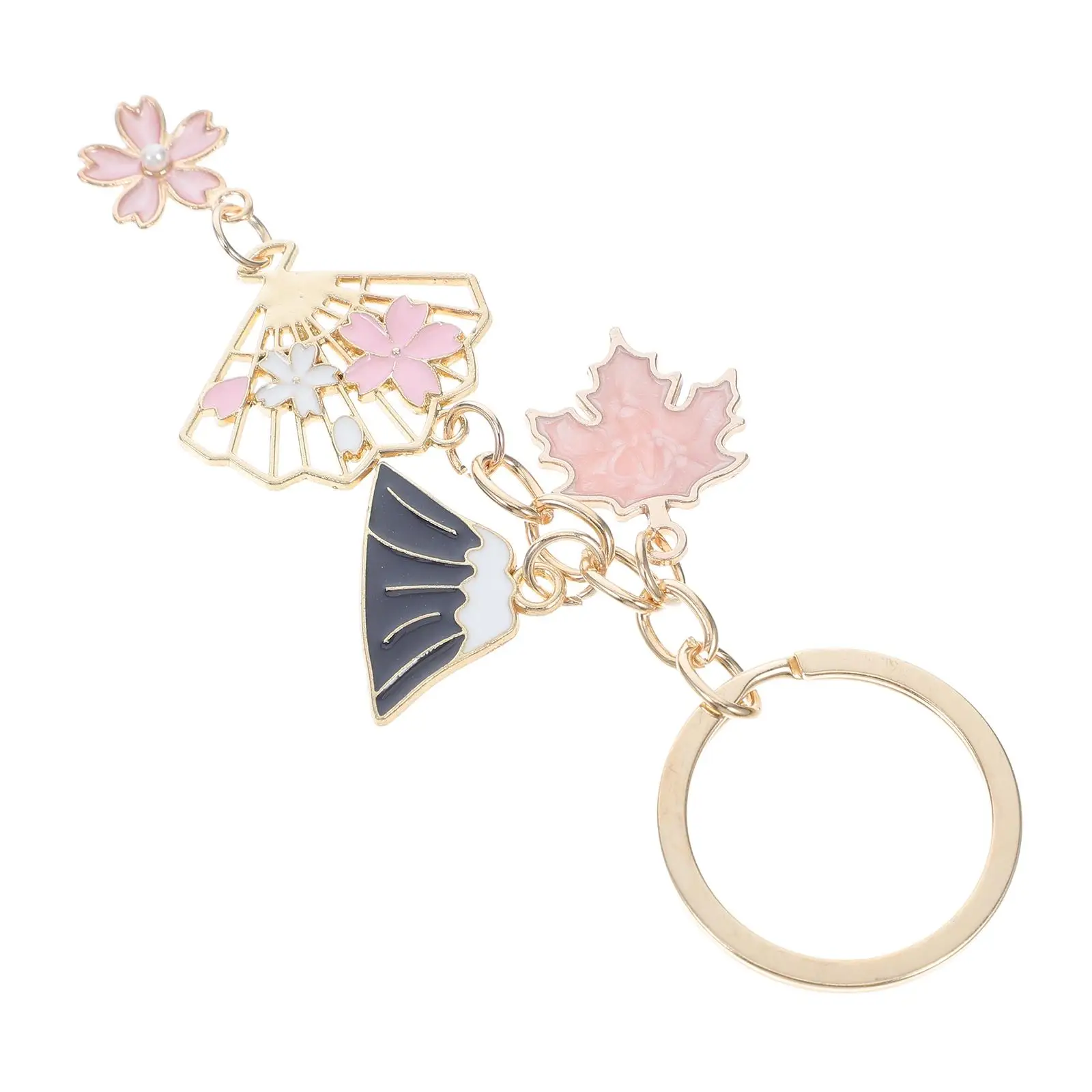 

Mount Fuji Keychain Zinc Alloy Pendant Pearl Bag Charms Handbags Kawaii Flower Rabbit Accessories