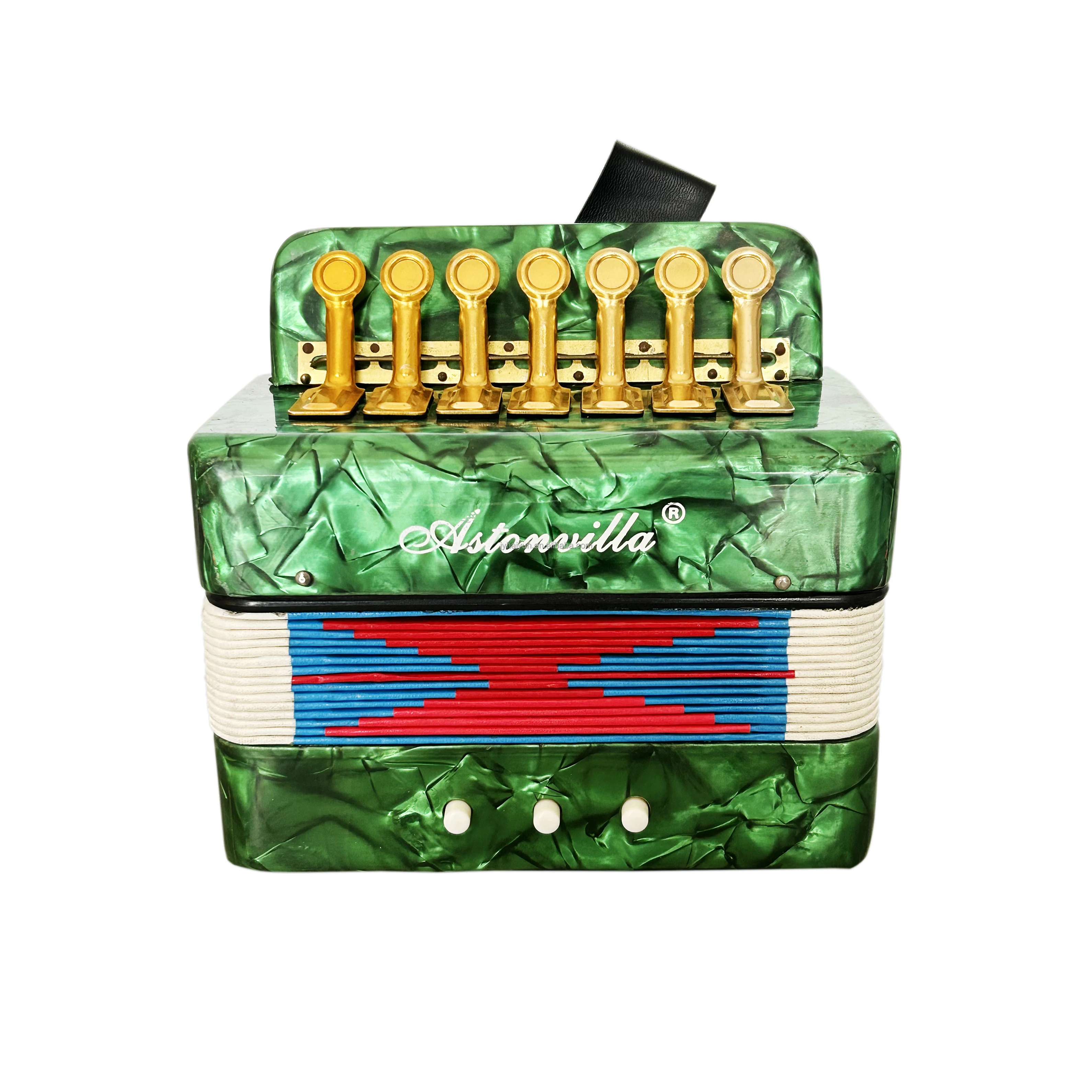 SEASOUND OEM Fisarmonica cromatica a 14 toni Strumento giocattolo in legno durevole a 7 tasti per bambini Modello UC102