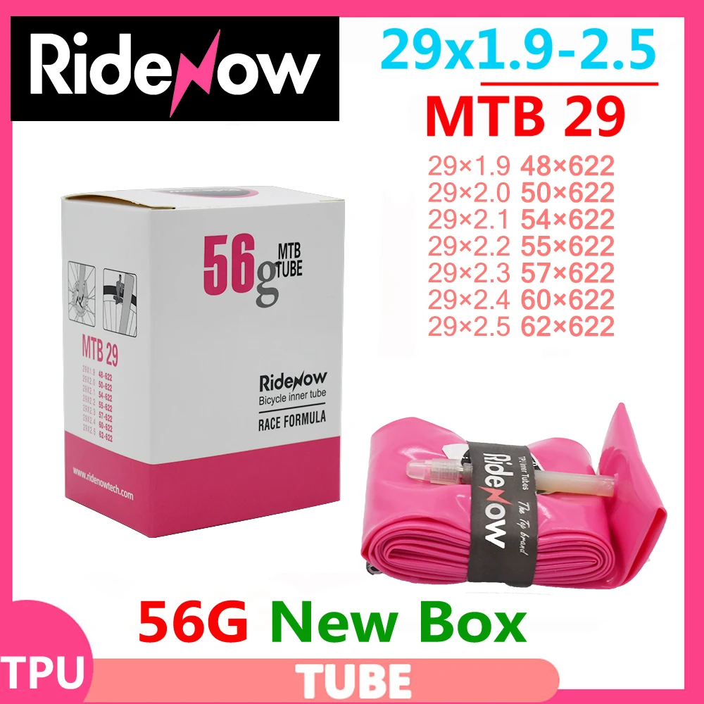 Ridenow Tpu Inner Tubes Bike Accessories MTB 29β Patch kit Ride Now 26/27.5Γ1.9-2.5 Bicycle parts Ultraleve Tubo Interno 48g 56g