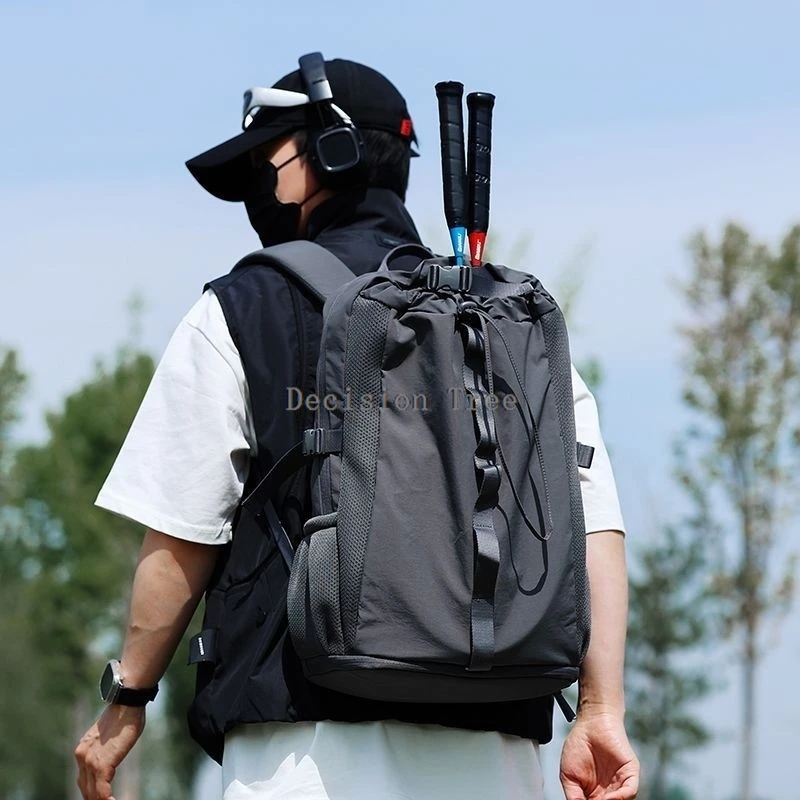 2026-men's-and-women's-outdoor-simple-sports-badminton-racket-backpack-tennis-racket-bag-with-shoe-bag-large-capacity-sport-bag