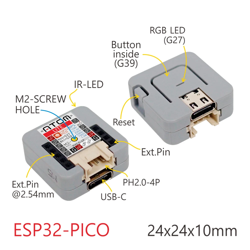 M5Stack Official ATOM Lite ESP32-PICO-D4 IoT Development Kit