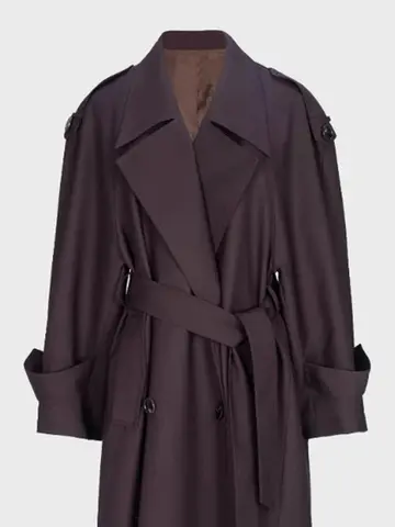 Lautaro Spring Autumn Oversized Khaki Extra Long Dark Purple Trench Coat for Women Double Breasted Elegant Luxury Overcoat 2025