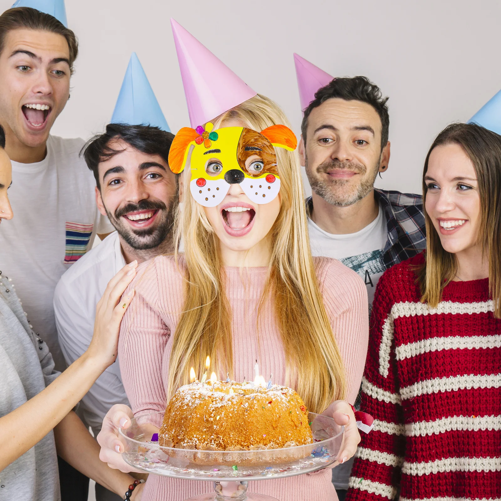 

INOOMP 10pcs Embryo Paper Mask Coloring Kit for Kids Creative Drawing Painting Craft Activity Set for Boys and Girls