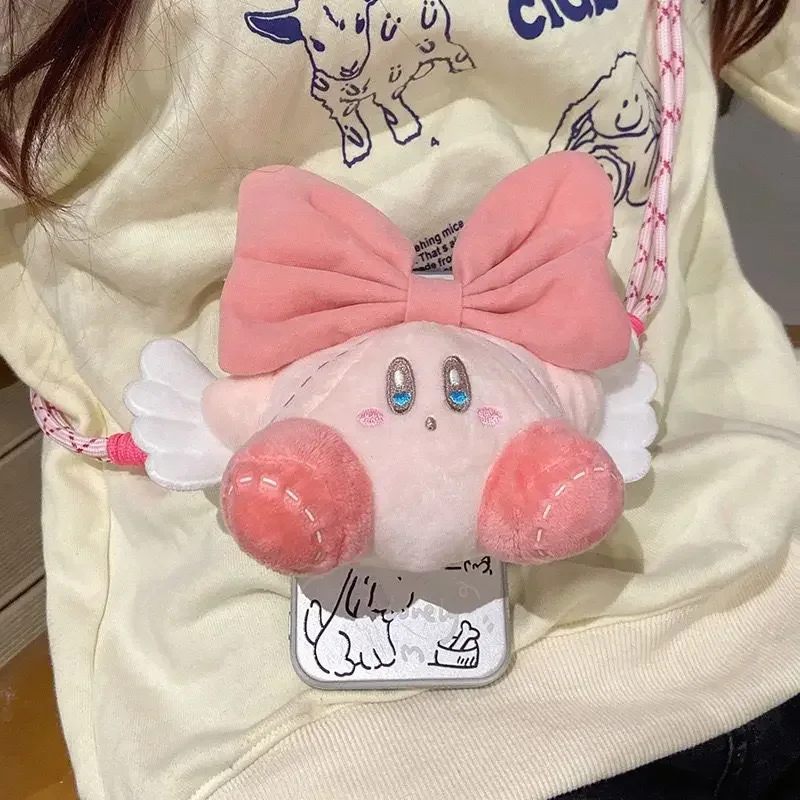 kawaii Kirby Plush Toy mobile phone lanyard back clip for iphone 12 13 14 15 16 pro max Diagonal mobile phone rope