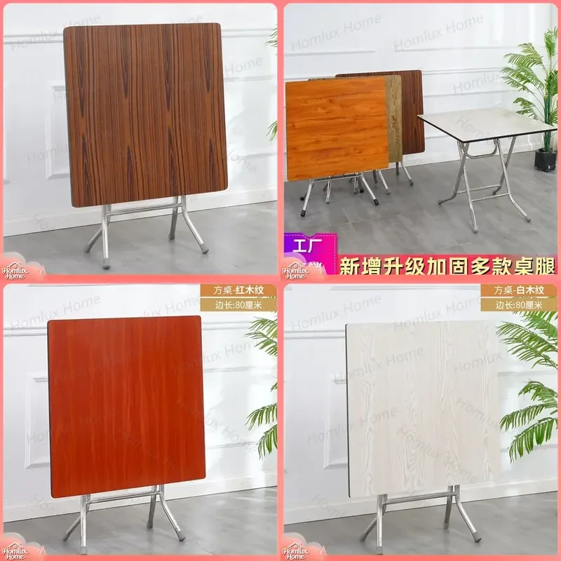 for Simple Rental Room Square Folding Dining Table Household Eating Mahjong Desk Compact Foldable Square Table for Home Use