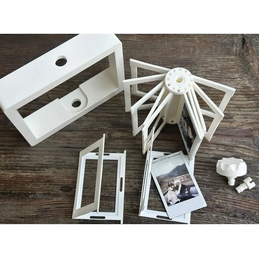 12 Pockets 3D Rotating Photocard Holder Transparent Protective Tabletop Photo Frame Rotating Page-turning Ornaments