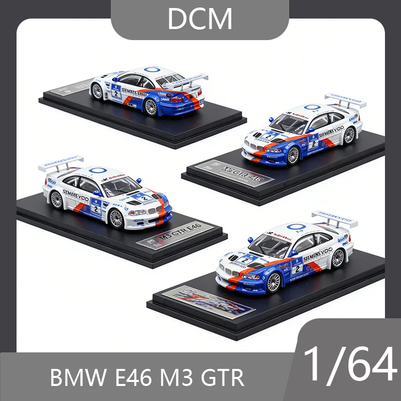 

Коллекционная модель автомобиля DCM 1:64 BMW E46 M3 GTR из сплава, украшение для рабочего стола, подарок на день рождения для мальчиков