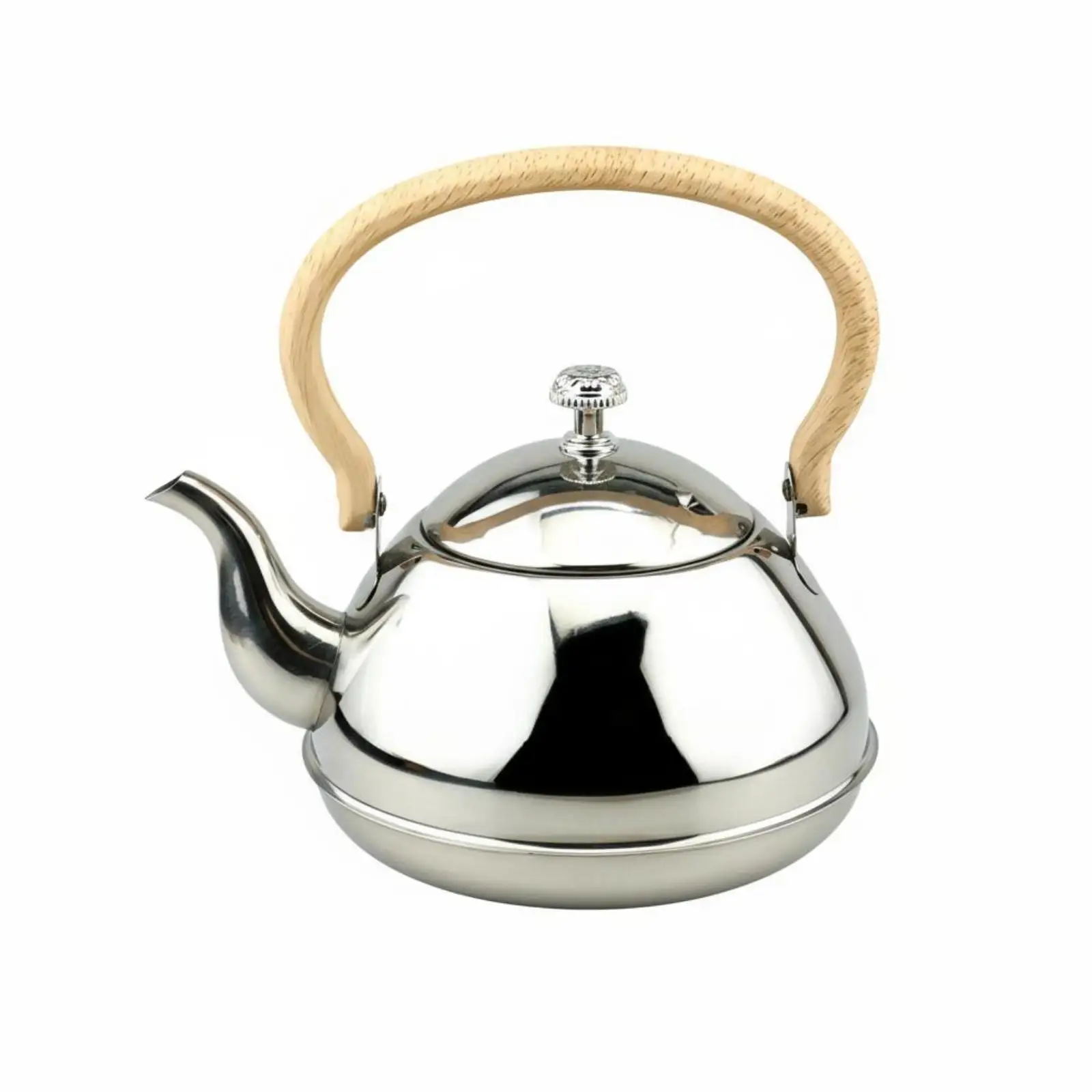 Stainless Steel Tea Kettle Easy to Clean Tea Pot Kettle Shiny Mirror Finish Household Cookware for Restaurant, Teahouse, Boiling