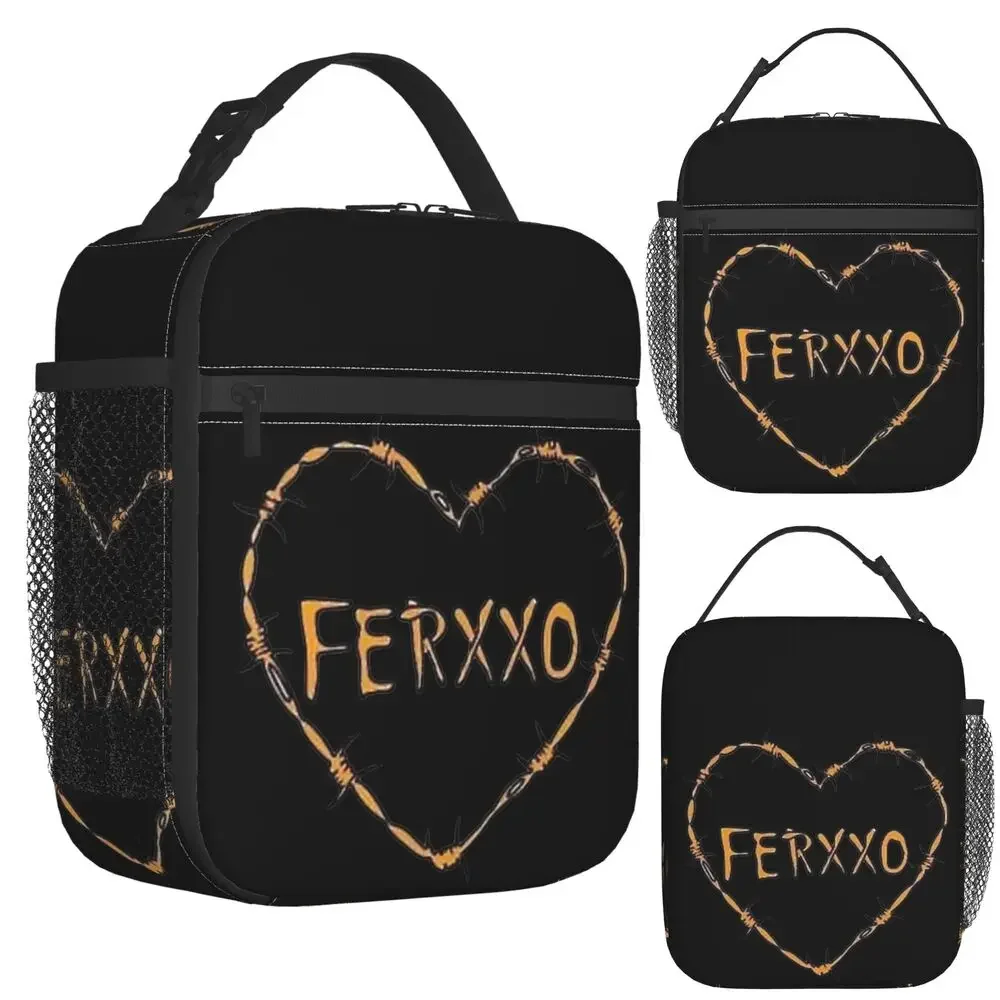 Feid Animated Logo Ferxxo Insulated Lunch Bag for Women Kids Portable Food Boxes Thermal Lunch Box Tote