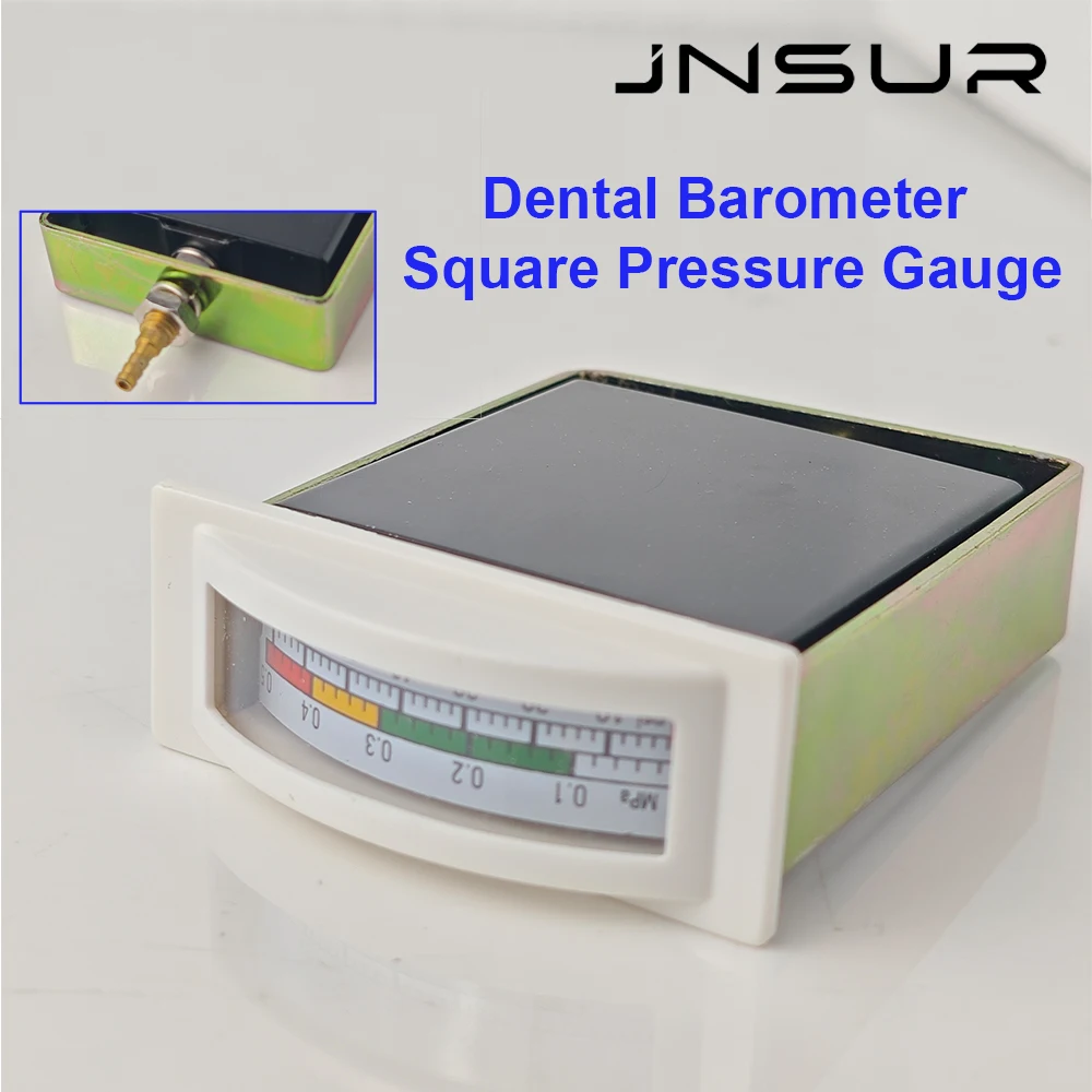 JNSUR Dental Pressure Gauge Dental Unit Square Gauge Dental Barometer Square Pressure Gauge for Dental Chair Dentist Accessories