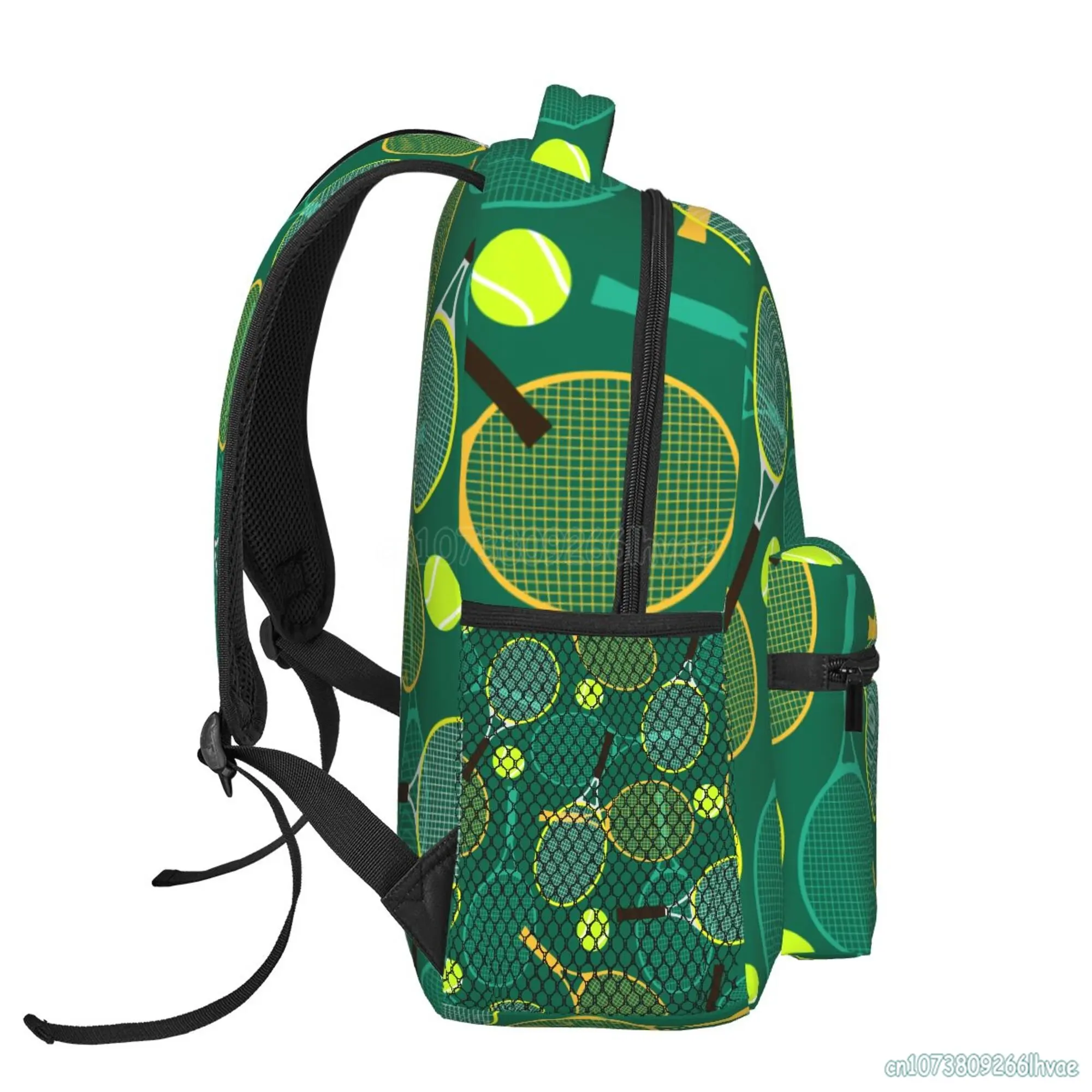 Tennis Rackets and Balls Print Backpacks Fashion Casual Travel Laptop Backpacks Softback Student School Book Bags Waterproof