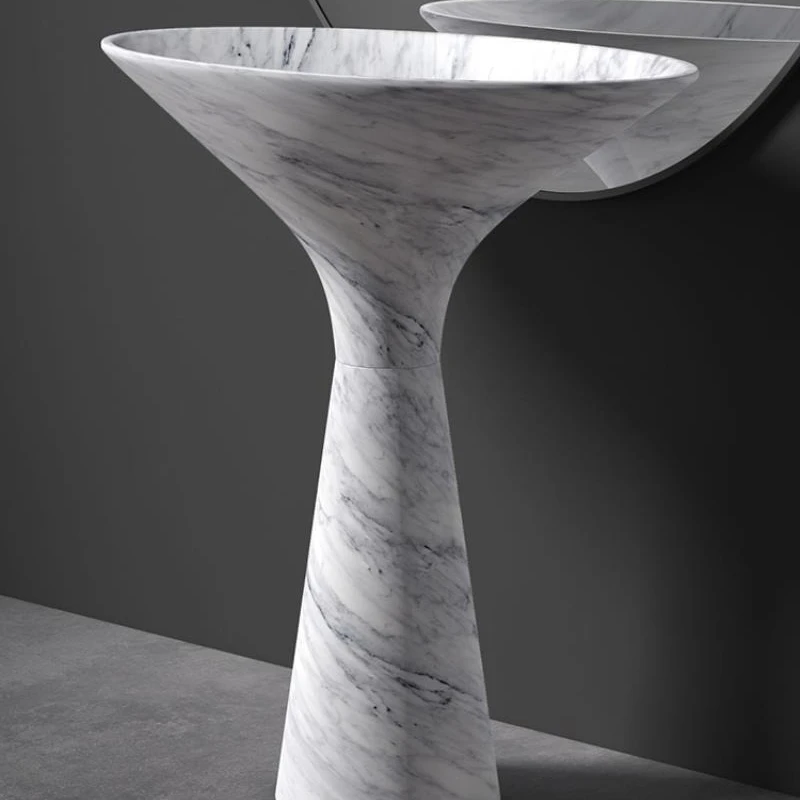 Natural marble column  high-end customized hotel villa stone integrated   imported stone   wash