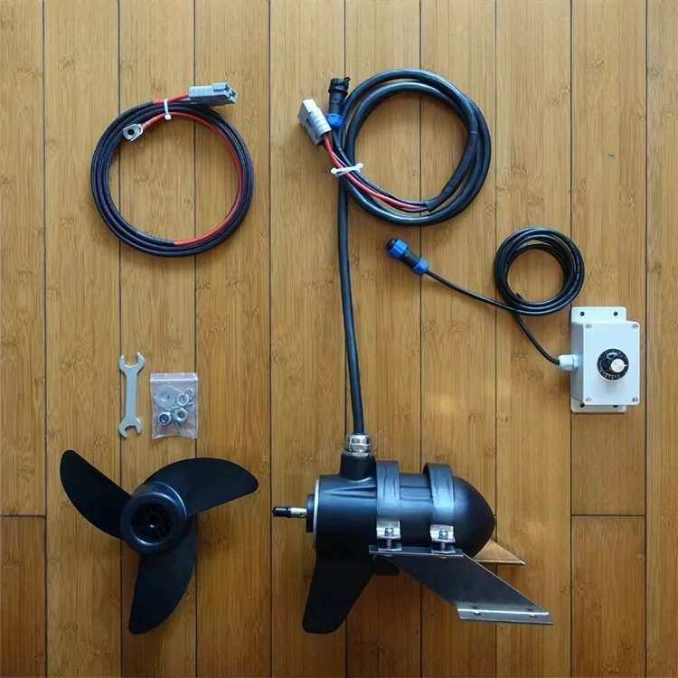 12/24/36/48V 735-2700W Brushless Motor Marine Outboard Suspended Underwater Mount Electric Thruster for Boat/Kayak/ROV