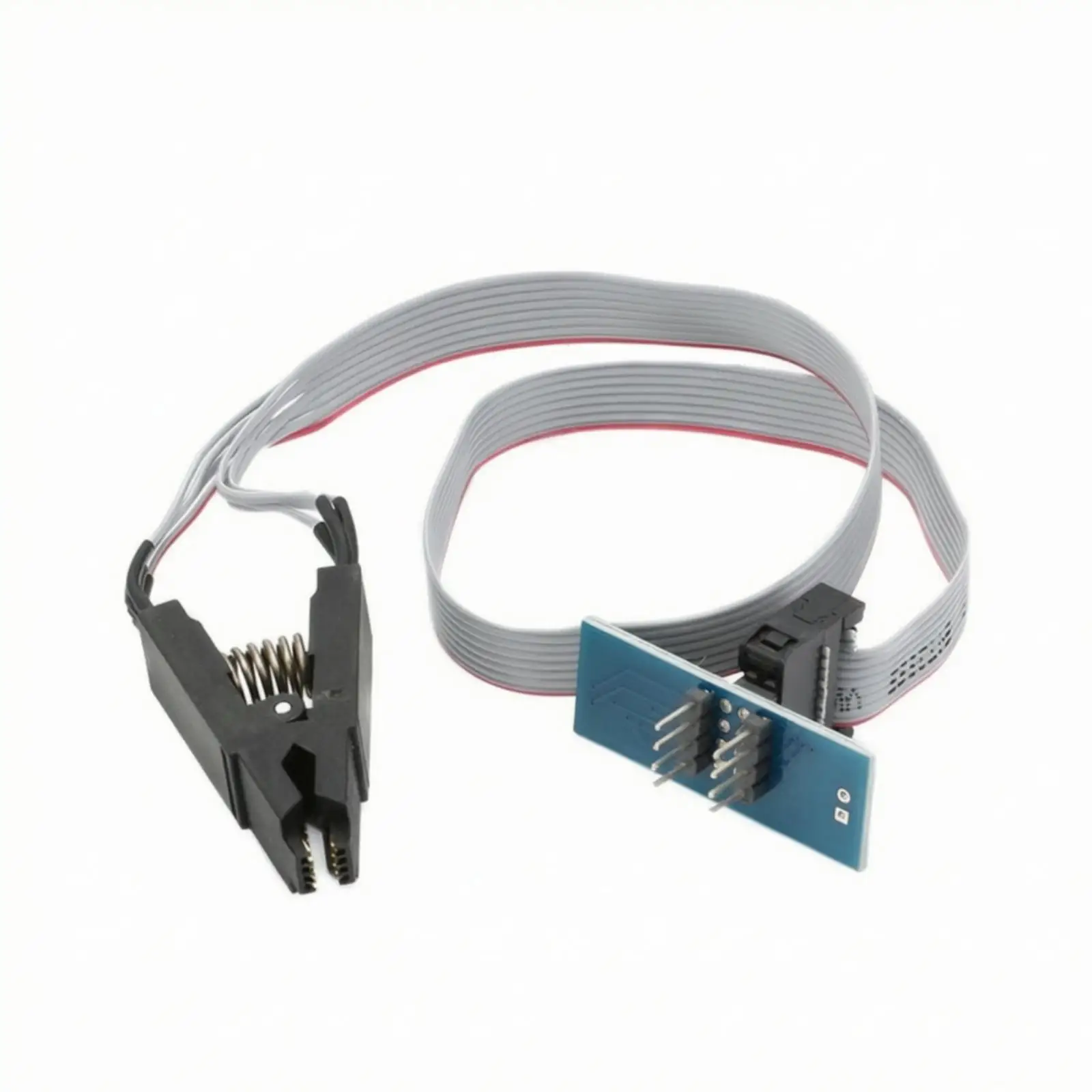 Plastic IC Programming Clip Adapter for SOP8 to DIP8 Test Board with Ribbon Cable for Chip Code Writing
