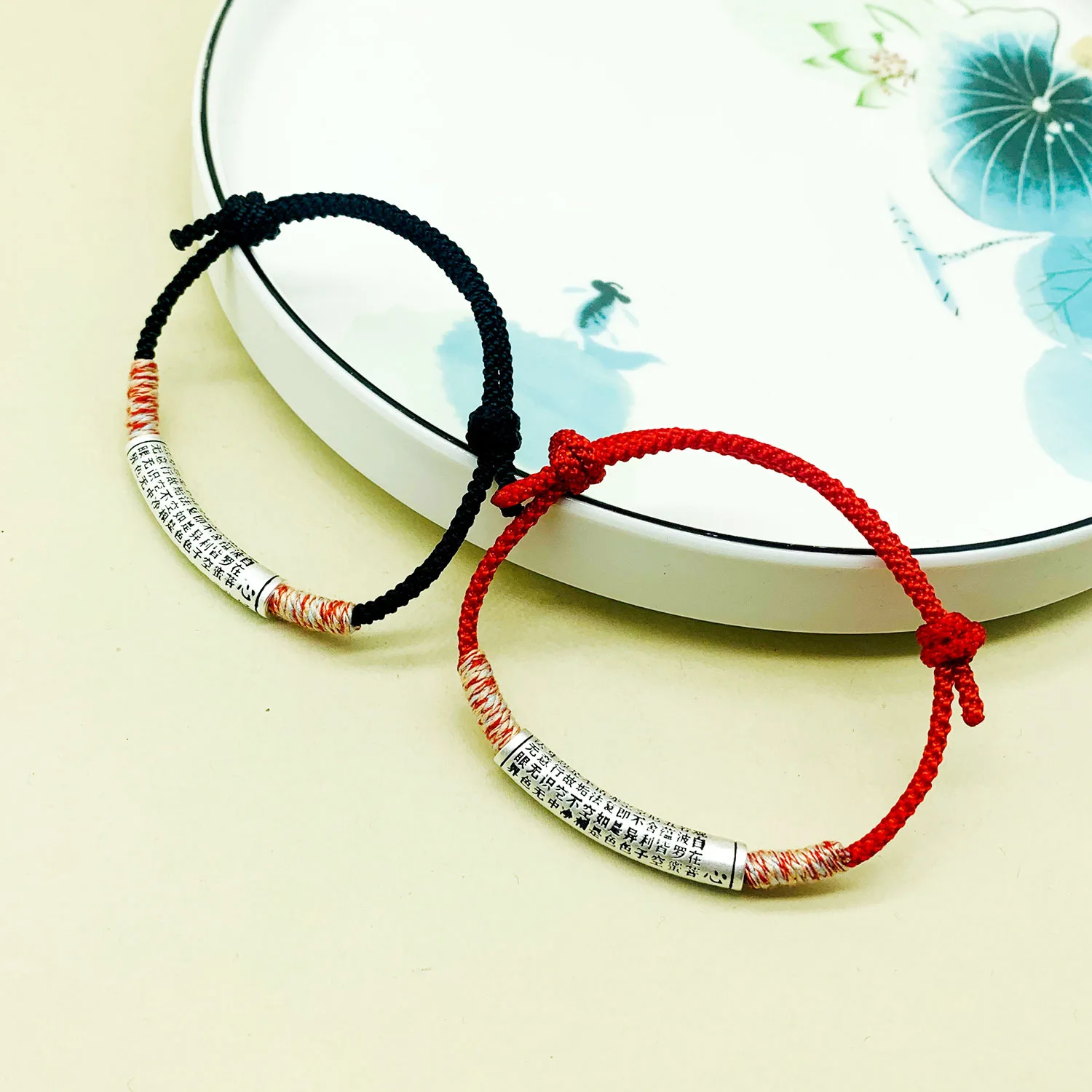 Handwoven Heart Sutra Red String Bracelet Anklet for Men Women 2026 Year of Birth Bring Luck Peace and Health Gifts