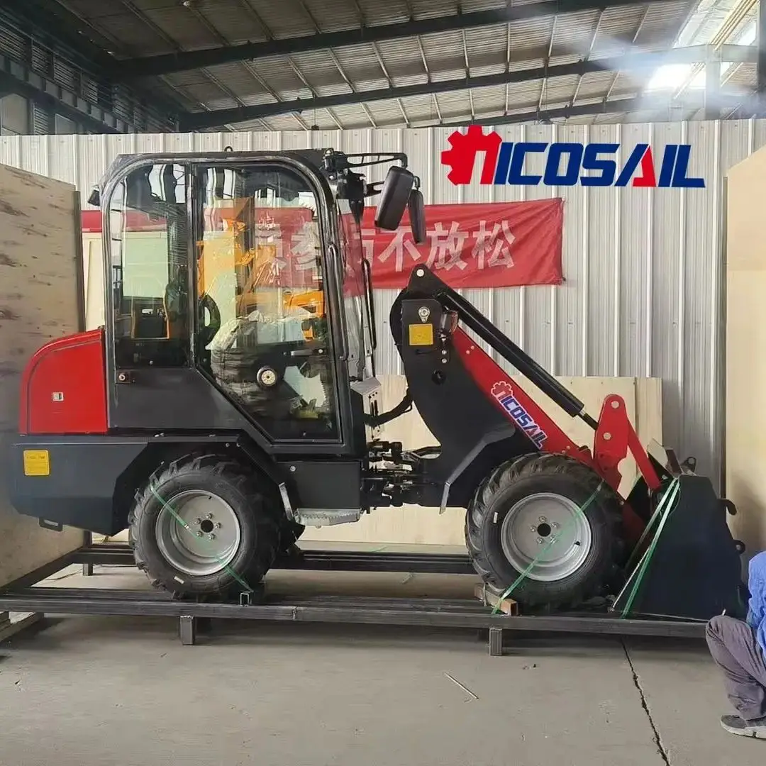 رافعة عجل تلسكوبية صغيرة مع ذراع تلسكوبي صغير للتحميل عن بعد وتفريغ الجرافة الأمامية #1