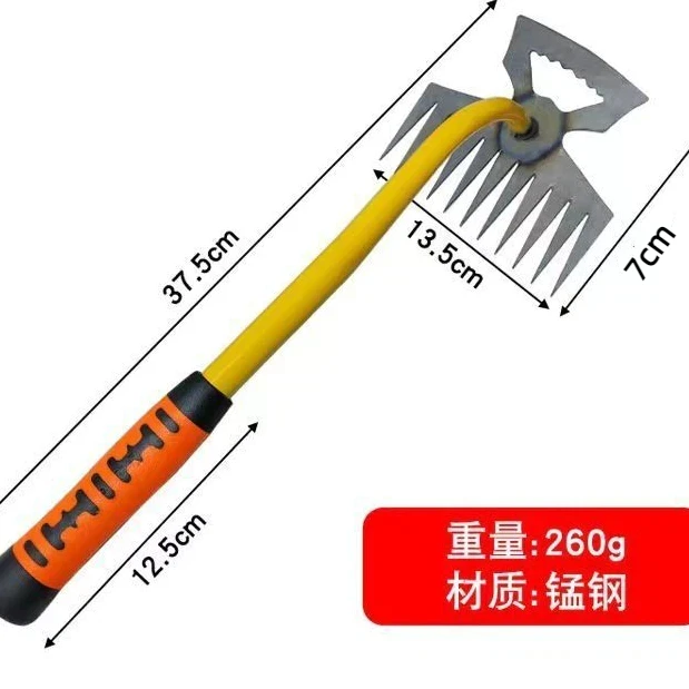 

1pc Weed Cleaning Metal Shovel 2 In 1 Garden Weeder Rake Small Soil Loosening Root Weed Remover Tool Gardening Accessories