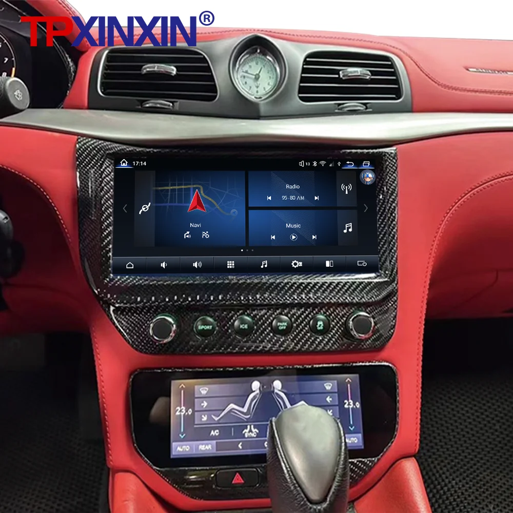 Android 13 LCD Radio Carplay Touch AC Panel Navi 8+128G For Maserati GT 2007 2008-2015 Dual Screen GranTurismo Modena Head Unit