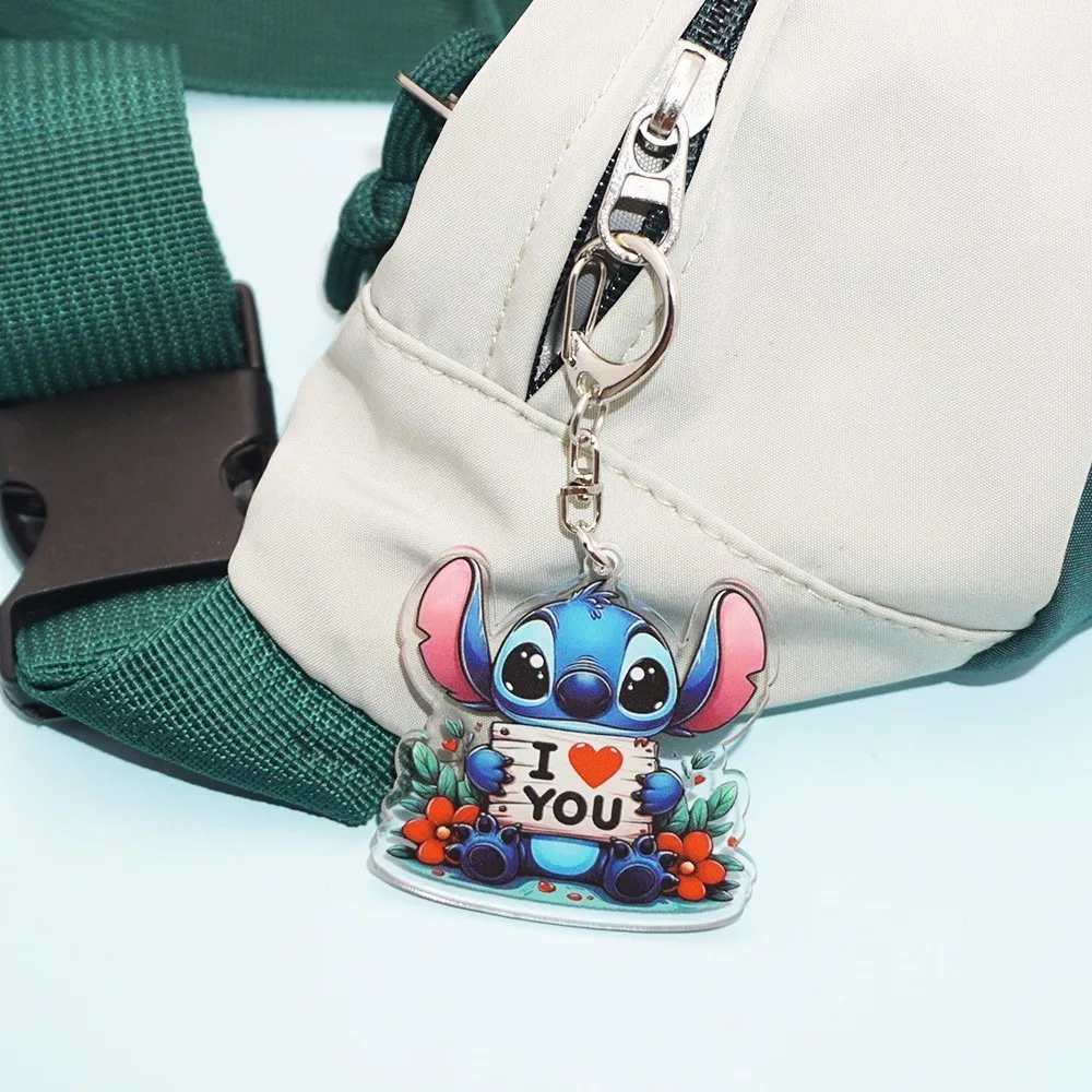 

Аниме Stitch Kawaii мультфильм акриловый брелок Декор модная подвеска сумка креативный шарм пары для девочек и мальчиков ювелирные изделия брелок для ключей подарки
