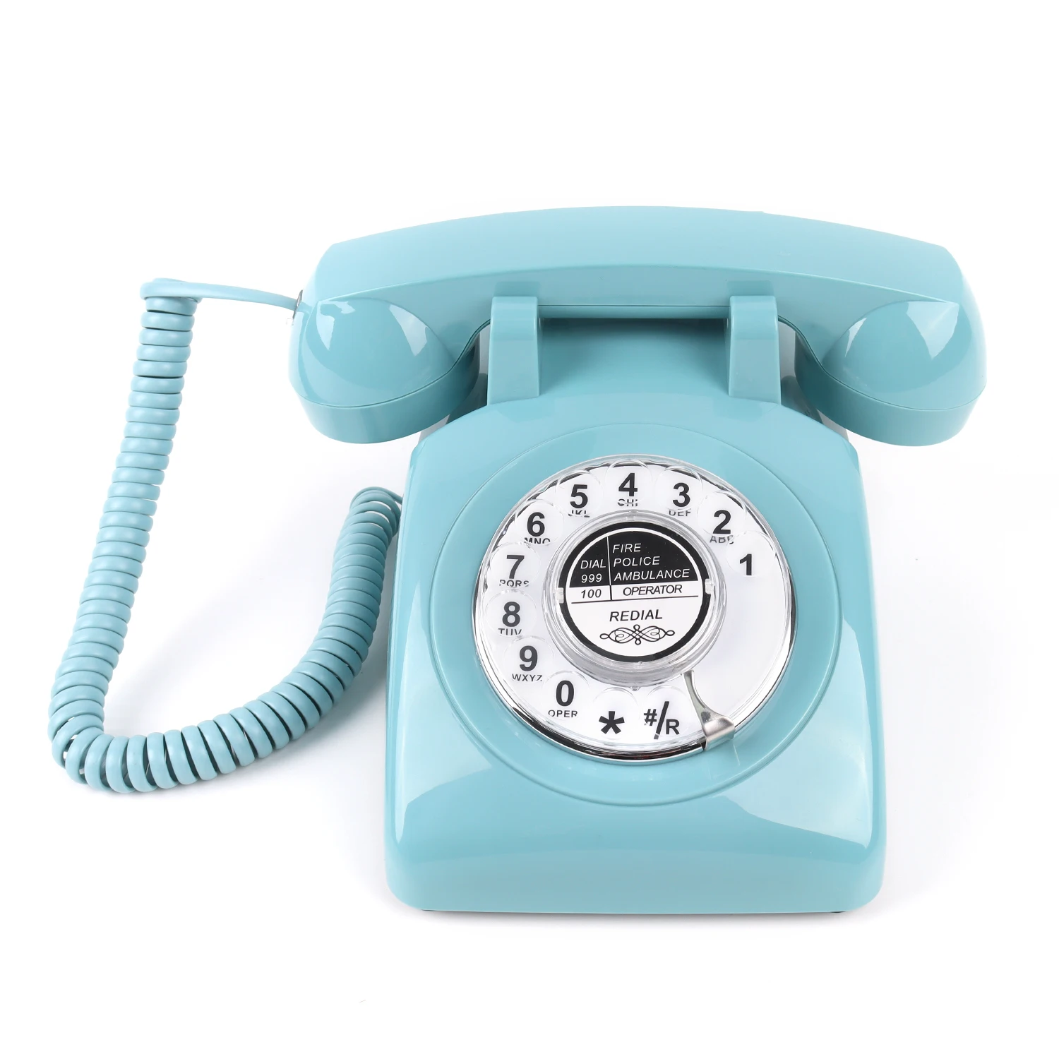 Rotary Dial Phone 1960s Vintage Corded Phone Redial Button Old-Fashioned Telephone Decorative Vintage Phone for Home Office