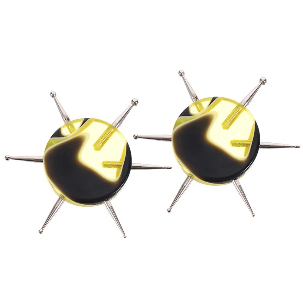 

2pcs Clay Tools Black Yellow Handles Dotting Pens Lightweight Durable Nail Supplies Sculpting Modeling Kits