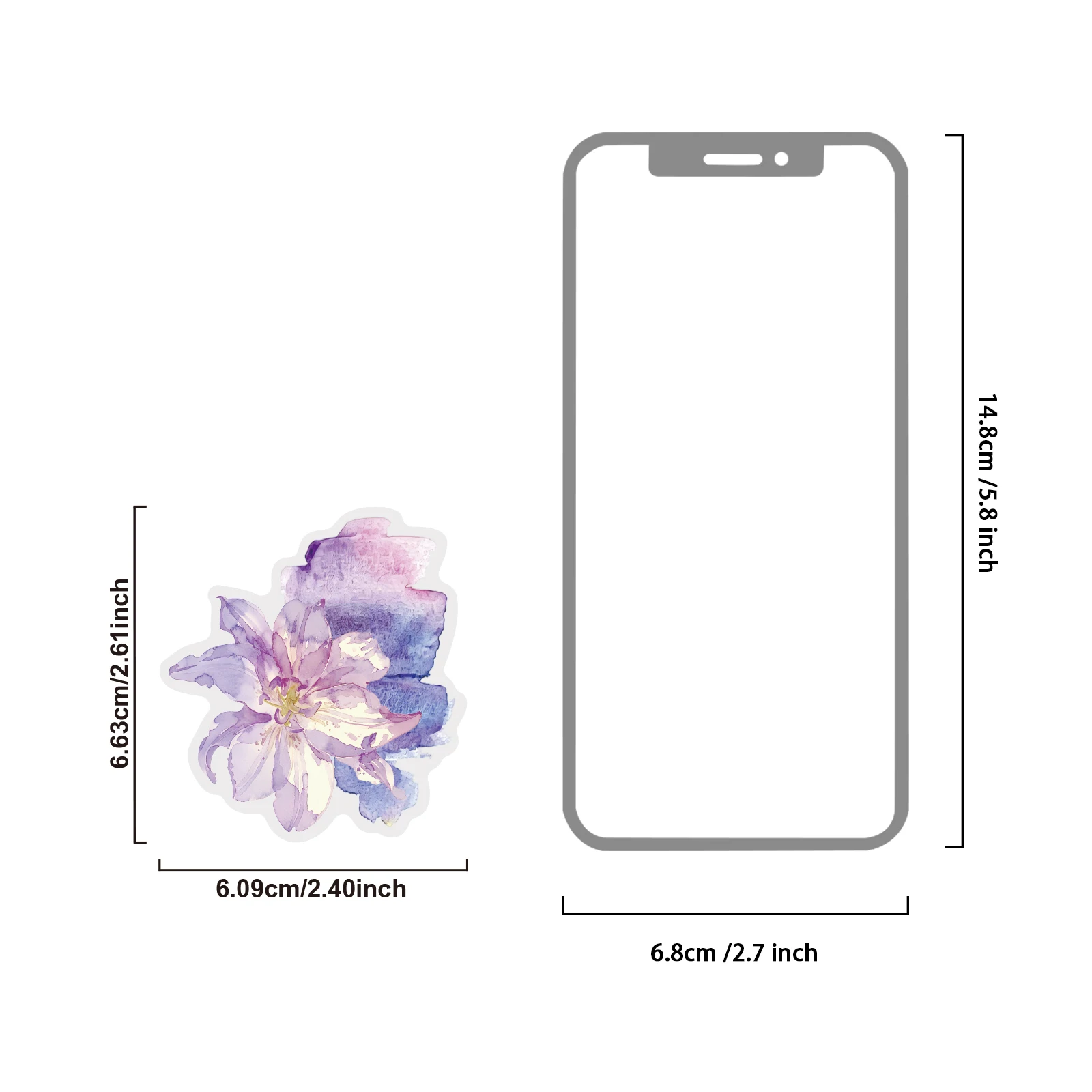 Etori Life 20pcs Purple Watercolor Floral Stickers, Dreamy Gradient Purple Flower Clusters, Collage Material for Notebooks, Laptop Backs, Handbags, Guitars, Water Bottles, Pencil Cases, Postcards and Envelopes, Student Gift Paper Bags, Artistic Aesthetics, Office Decoration Supplies, Scrapbooking Supplies, School Supplies, Children's Stationery Stickers, Gifts for Friends, Waterproof Stickers