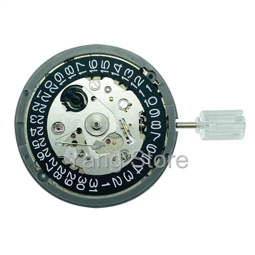 NH35A date wheel automatic movement with stem date display at 3 o'clock, new, genuine and tested