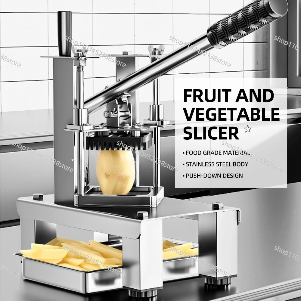 

Commercial Manual Vegetable Cutting Machine Stainless Steel Potato Slicer French Fried Processador